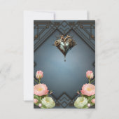 Fascinerend steampunk hart RSVP kaartje (Achterkant)