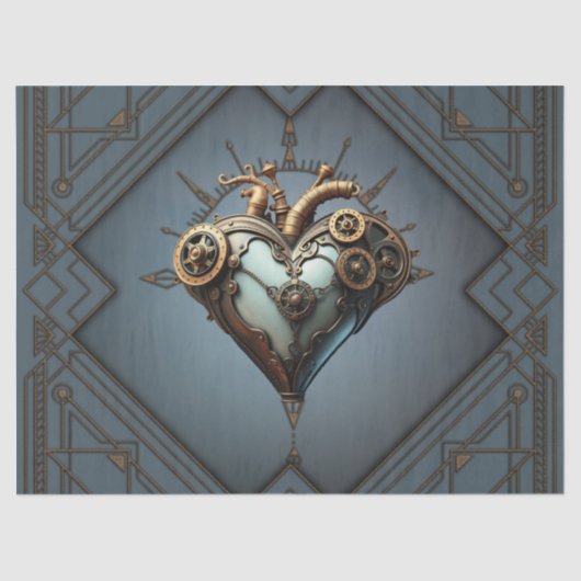 Fascinerend steampunk hart tissuepapier (Voorkant)