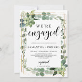 Fascinerende boho succulent groen verloving kaart (Voorkant)