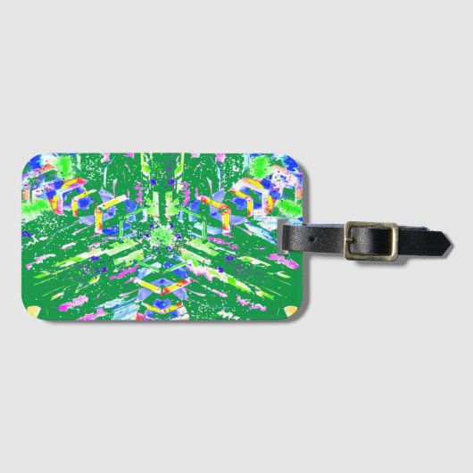 Fascinerende digitale kunst in heldere kleuren bagagelabel (Voorkant (horizontaal))