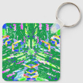 Fascinerende digitale kunst in heldere kleuren sleutelhanger (Achterkant)