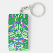 Fascinerende digitale kunst in heldere kleuren sleutelhanger (achterkant)