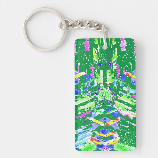 Fascinerende digitale kunst in heldere kleuren sleutelhanger (Voorkant)