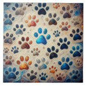 Fascinerende gekleurde canine pow print tegeltje (Voorkant)