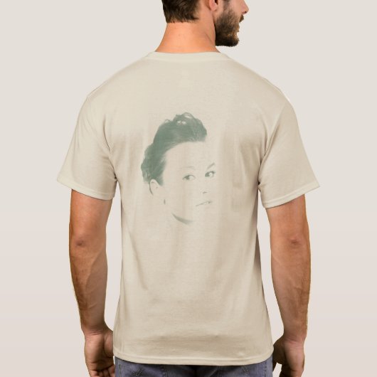 Fascinerende groene getinte vrouw gezicht t-shirt (Achterkant)