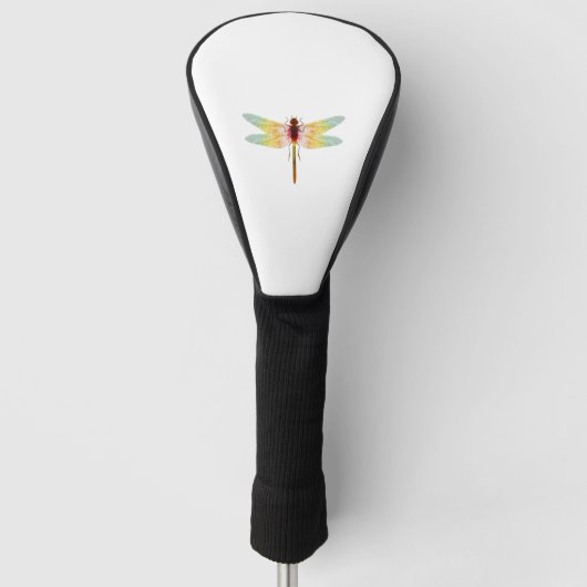 Fascinerende iriserende tekening van een libel golfheadcover (Voorkant)