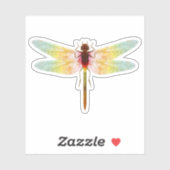 Fascinerende iriserende tekening van een libel sticker (Vel)