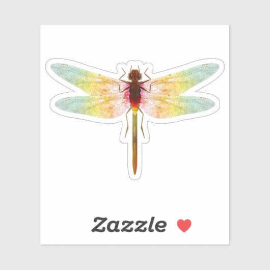 Fascinerende iriserende tekening van een libel sticker (Vel)