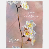 Fascinerende Japanse abrikozenbloem Fleece Deken (Voorkant)