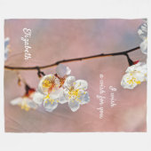 Fascinerende Japanse abrikozenbloem Fleece Deken (Voorkant (Horizontaal))