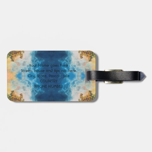 FASCINERENDE OCEAANGOLVEN BAGAGELABEL (Achterkant horizontaal)