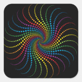 Fascinerende regenboogspiraal vierkante sticker (Voorkant)