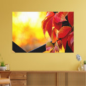Fascinerende rode wijnstokbladeren in de herfsttui canvas afdruk (Insitu (Woonkamer))