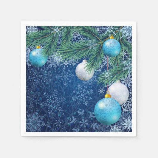 Fascinerende witte kerst servetten (Voorkant)