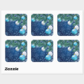 Fascinerende witte kerst vierkante sticker (Vel)