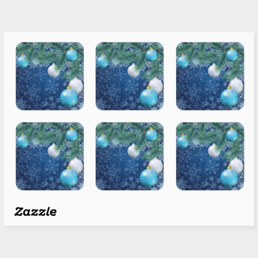 Fascinerende witte kerst vierkante sticker (Vel)