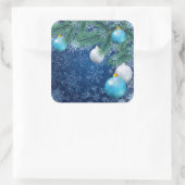 Fascinerende witte kerst vierkante sticker (Tas)
