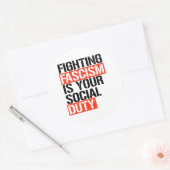 Fascisme bestrijden is uw plicht ronde sticker (Envelop)