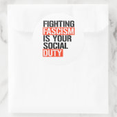 Fascisme bestrijden is uw plicht ronde sticker (Tas)