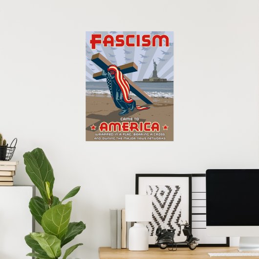 Fascisme Came Wrapped Poster (Thuiskantoor)