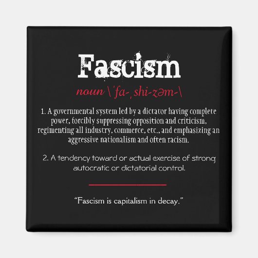 Fascisme Definitie politieke verklaring rood Magneet (Voorkant)