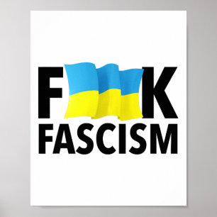 Fascisme - Gecensureerd met Oekraïense vlag  Poster
