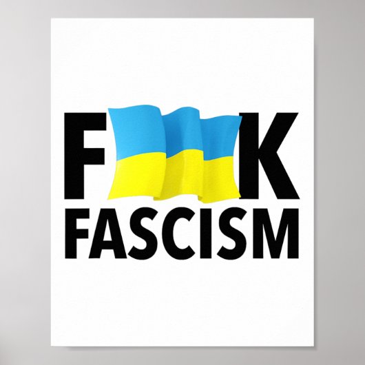 Fascisme - Gecensureerd met Oekraïense vlag Poster (Voorkant)