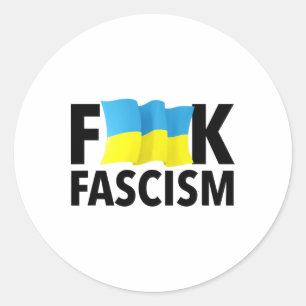 Fascisme - Gecensureerd met Oekraïense vlag  Ronde Sticker