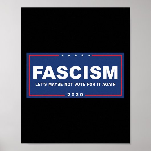 Fascisme - Grappig Anti-Trump Pro-Biden Campagnebo Poster (Voorkant)