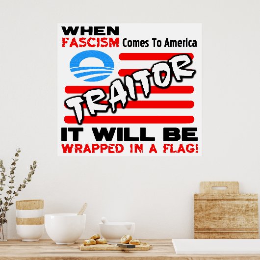 fascisme in een vlag! poster (Keuken)