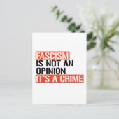 Fascisme is geen mening briefkaart (Staand voorkant)