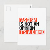 Fascisme is geen mening briefkaart (Voorkant / Achterkant)