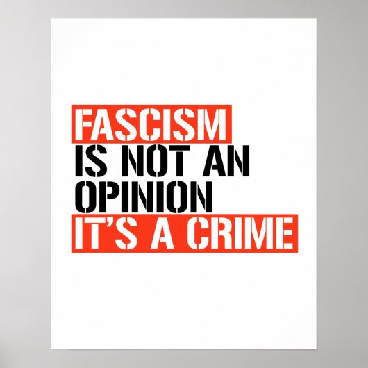 Fascisme is geen mening poster (Voorkant)
