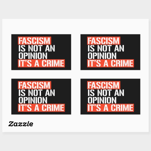 Fascisme is geen mening rechthoekige sticker (Vel)