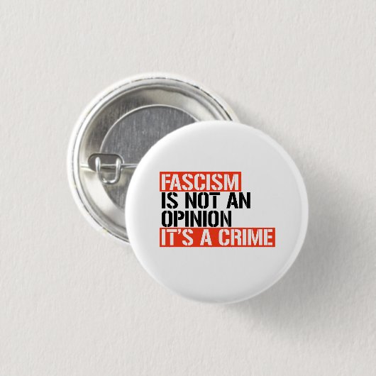 Fascisme is geen mening ronde button 3,2 cm (Voorkant /achterkant)