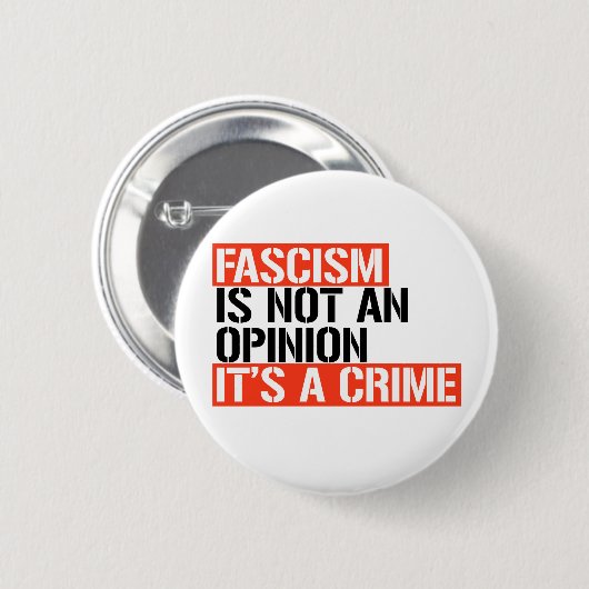 Fascisme is geen mening ronde button 5,7 cm (Voorkant /achterkant)