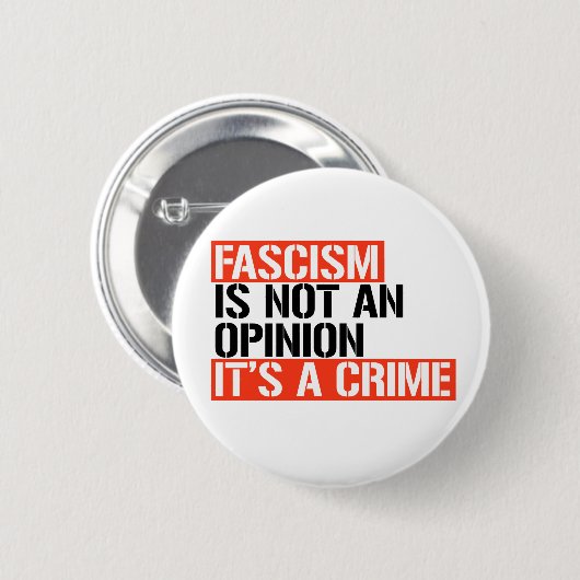 Fascisme is geen mening ronde button 5,7 cm (Voorkant /achterkant)