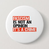 Fascisme is geen mening ronde button 7,6 cm (Voorkant)