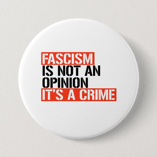 Fascisme is geen mening ronde button 7,6 cm (Voorkant)