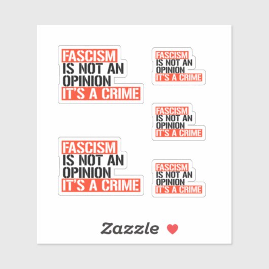 Fascisme is geen mening sticker (Vel)
