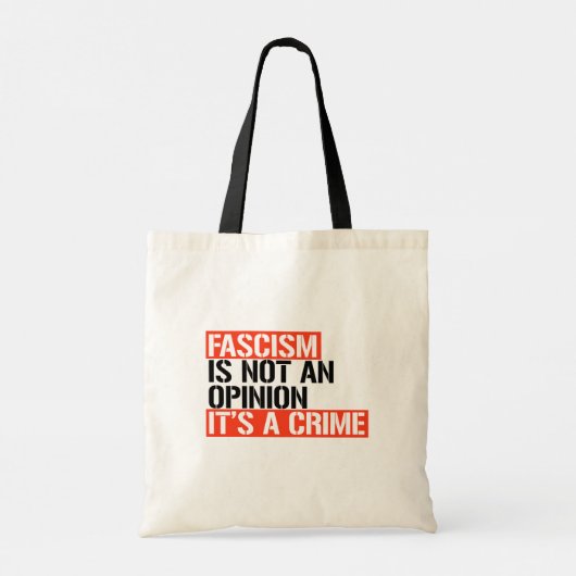 Fascisme is geen mening tote bag (Achterkant)