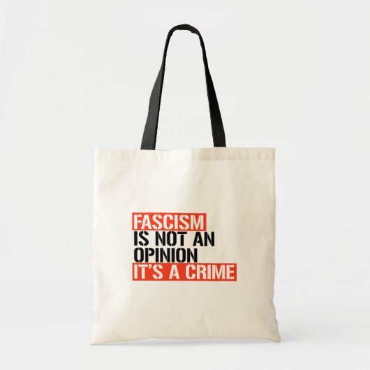 Fascisme is geen mening tote bag (Voorkant)
