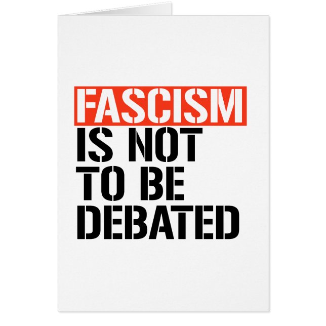 Fascisme is geen onderwerp van discussie (Voorkant)