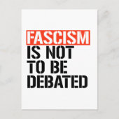 Fascisme is geen onderwerp van discussie briefkaart (Voorkant)