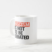 Fascisme is geen onderwerp van discussie koffiemok (Voorkant links)