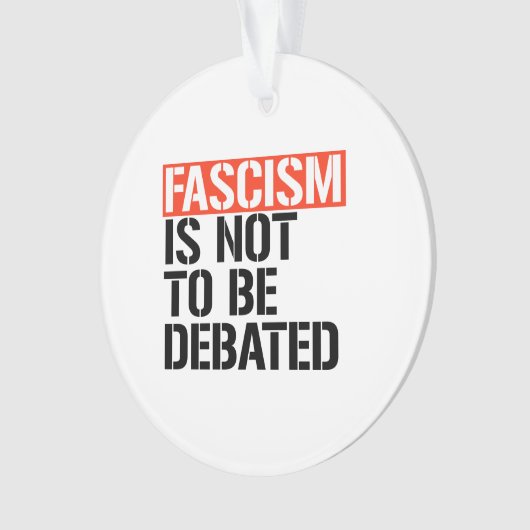 Fascisme is geen onderwerp van discussie ornament (voorkant)