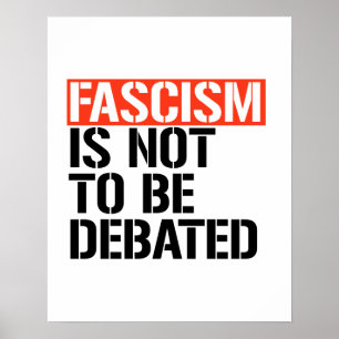 Fascisme is geen onderwerp van discussie poster