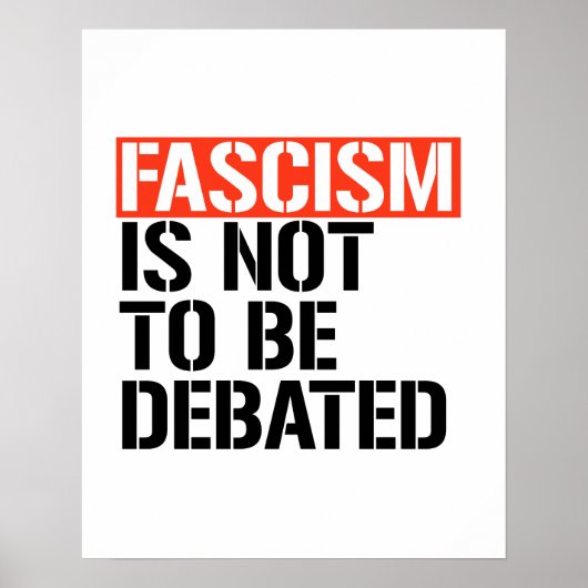 Fascisme is geen onderwerp van discussie poster (Voorkant)