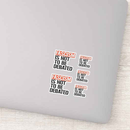 Fascisme is geen onderwerp van discussie sticker (Detail)