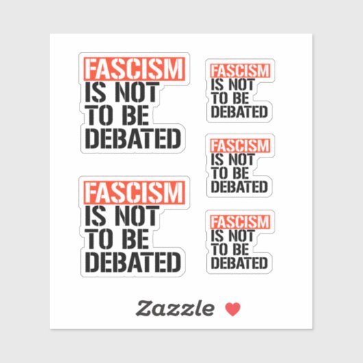 Fascisme is geen onderwerp van discussie sticker (Vel)
